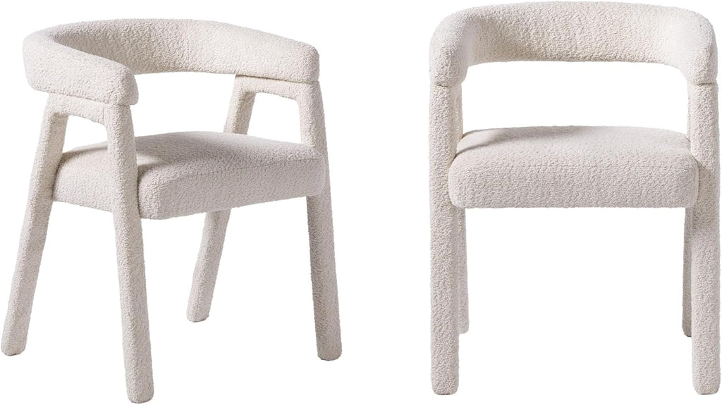 Walker Edison Ezra Modern Solid Wood Rounded Back Dining Chair - Natural (Set of 2)