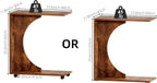 C Table end Table,Rolling Side Table with Wheels,Couch Tables That Slide Under，C Shaped Sofa Tray for Living Room, Bedroom,Chair, 2 PCS