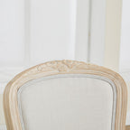 Kmax French Dining Chairs Set of 4, Farbric Upholstered Dining Chairs with Elegant Curved Legs High Back Armless Kitchen Chairs Side Chairs for Dining Room Restaurant - Linen, Beige/Brushed Legs
