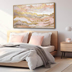 YJYart Canvas Wall Art Gold Living Room Decor Pink Canvas Art Room Decor for Teen Girls Home Decor Abstract Paintings for Bedroom Office Kitchen 24"x 48"