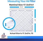 Filter King 17.5x51x1 Air Filter | 4-PACK | MERV 8 HVAC Pleated A/C Furnace Filters | MADE IN USA | Actual Size: 17.5 x 51 x .75"