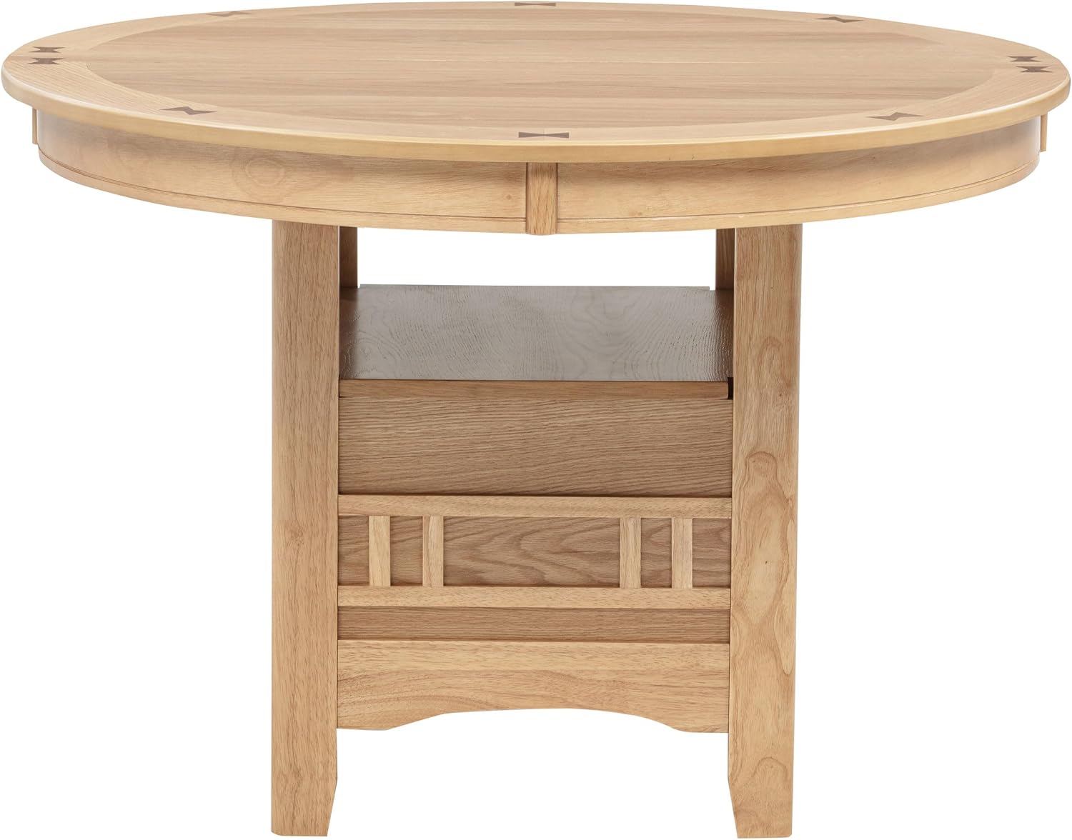 Coaster Home Furnishings - LAVON - Wood - Oval Extendable Dining Table with 18-Inch Extension Leaf, Storage Shelf & Closed Storage - Kitchen & Dining Room - 60-Inch - Light Oak - 106620