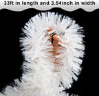 FOIMAS 33FT Christmas Tinsel Garland,White Twisted Metallic Hanging Garland for Christmas Tree Fireplace Home Decoration