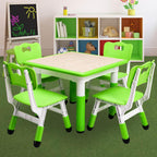 Kids Table and 4 Chairs Set, Green