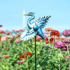 WONDER GARDEN Wind Spinners Outdoor - 2 Pack Small Metal Heron Wind Spinner Windmill, Wind Sculpture for Yard Patio Lawn Decor