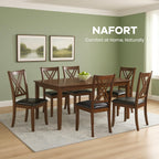 NAFORT Wooden Dining Chairs Set of 6, High Back Kitchen Chairs, Vintage Dining Room Chairs with Solid Rubber Wood Legs, Max Load 360 Lbs, Perfect for Kitchen, Dining Room, Cafe, Restaurant