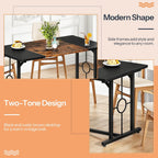 HOOBRO Dining Table, Wooden Kitchen Table for 4-6, Rectangular Dining Room Table with Sturdy Metal Legs, Long Dinner Tables with Large Tabletop for Living Room Kitchen, Rustic Brown and Black BF20CZ01