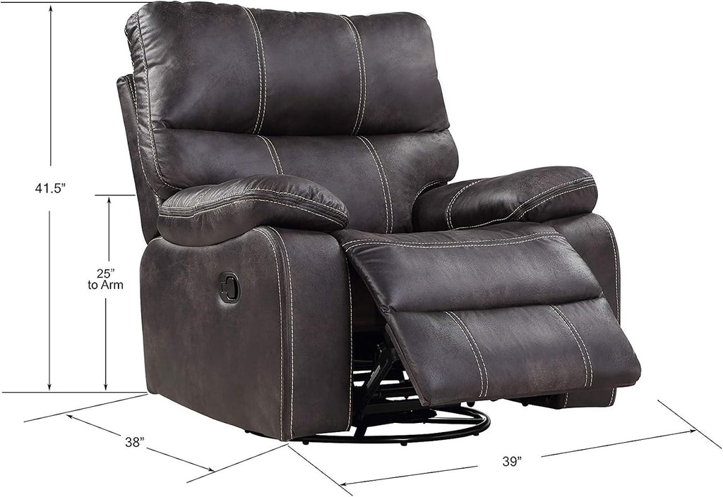 Wallace & Bay Hooper Swivel Recliner Glider, Dark Gray