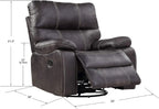 Wallace & Bay Hooper Swivel Recliner Glider, Dark Gray