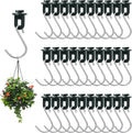 ELANE 30 Pcs Greenhouse Hooks and Twist Clips, Plastic Fixing Clips for Outdoor Garden Hanging Plants. (Green)