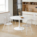 Mid-Century Round Tulip Table, 42" Tulip Dining Table with Sturdy Pedestal Base, Ideal for Kitchen, Small Spaces, Office and Cafe