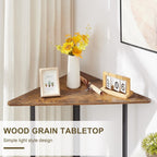 VECELO Corner Shelf, End Side Tables, Triangle Shelves with Metal Frame for Small Space, Living Room, Kitchen, Bathroom