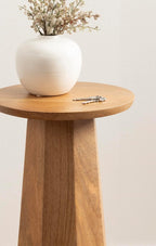Kate and Laurel Hemingson Modern Mango Wood Round Drink Table, 10 x 10 x 22, Natural Wood, Mid-Century Circle Pedestal Table for Use as Bedroom Nightstand, Indoor Plant Stand, or Living Room Accent