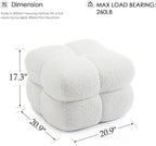 Zesthouse Square Pouf Ottoman Footstool, Modern Vanity Chair for Bedroom