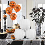 Artmag 6 Inch Large Artificial Pumpkins, 4PCS Big White Faux Foam Harvest Pumpkins for Fall Autumn Thanksgiving Seasonal Holiday Decor