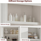 70.45'' Multi-Use Farmhouse Pantry: Kitchen Pantry Cabinet with 4-Door, Adjustable Shelves, Anti-Tip for Kitchen, Dining, Office