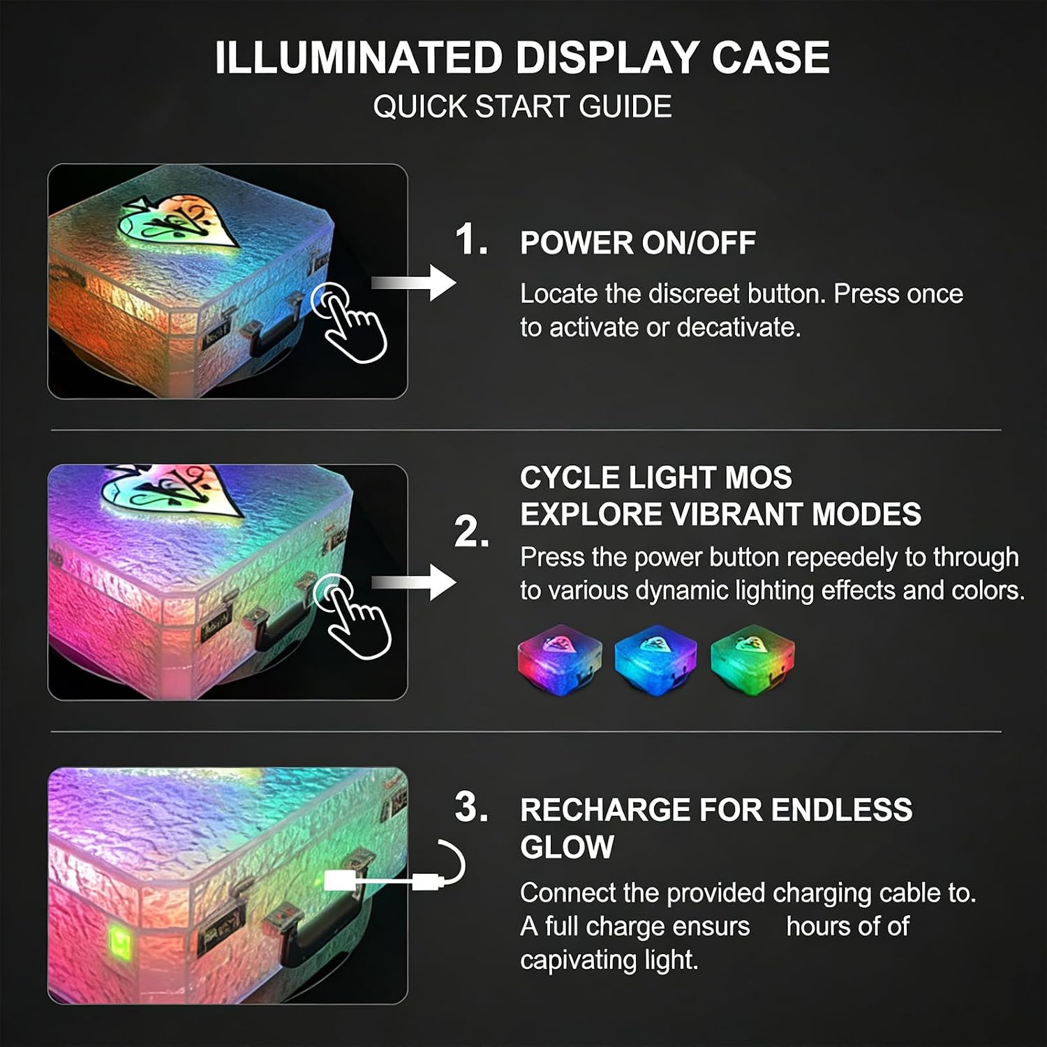 LED Wine Bottle Servicer Stand Champagne LED Display Box Rechargeable, Luminous Presenter for Nightclub, Bar, Party, Wedding, Tabletop Display（Capacity:3 Bottles 750ml）