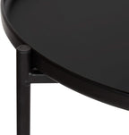 Kate and Laurel Ulani Set of 2 Nested Round Metal End Tables, Black
