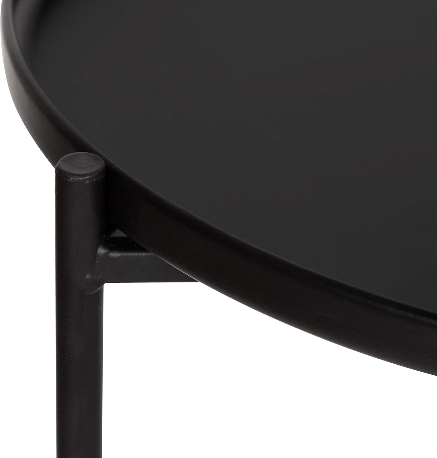 Kate and Laurel Ulani Set of 2 Nested Round Metal End Tables, Black