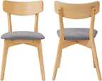 Dining Chairs Set of 2, Dining Room Chairs with Walnut Finished Frame | Kitchen Chairs Set of 2 with Curved Backrest and Wood Legs, Mid Century Modern Upholstered Dining Chairs
