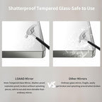 LOAAO 38X38 Inch Brushed Nickel Bathroom Mirror, Rounded Rectangle Silver Metal Frame Mirror, Brushed Nickel, Anti-Rust, Shatter Proof, Hangs Horizontally or Vertically