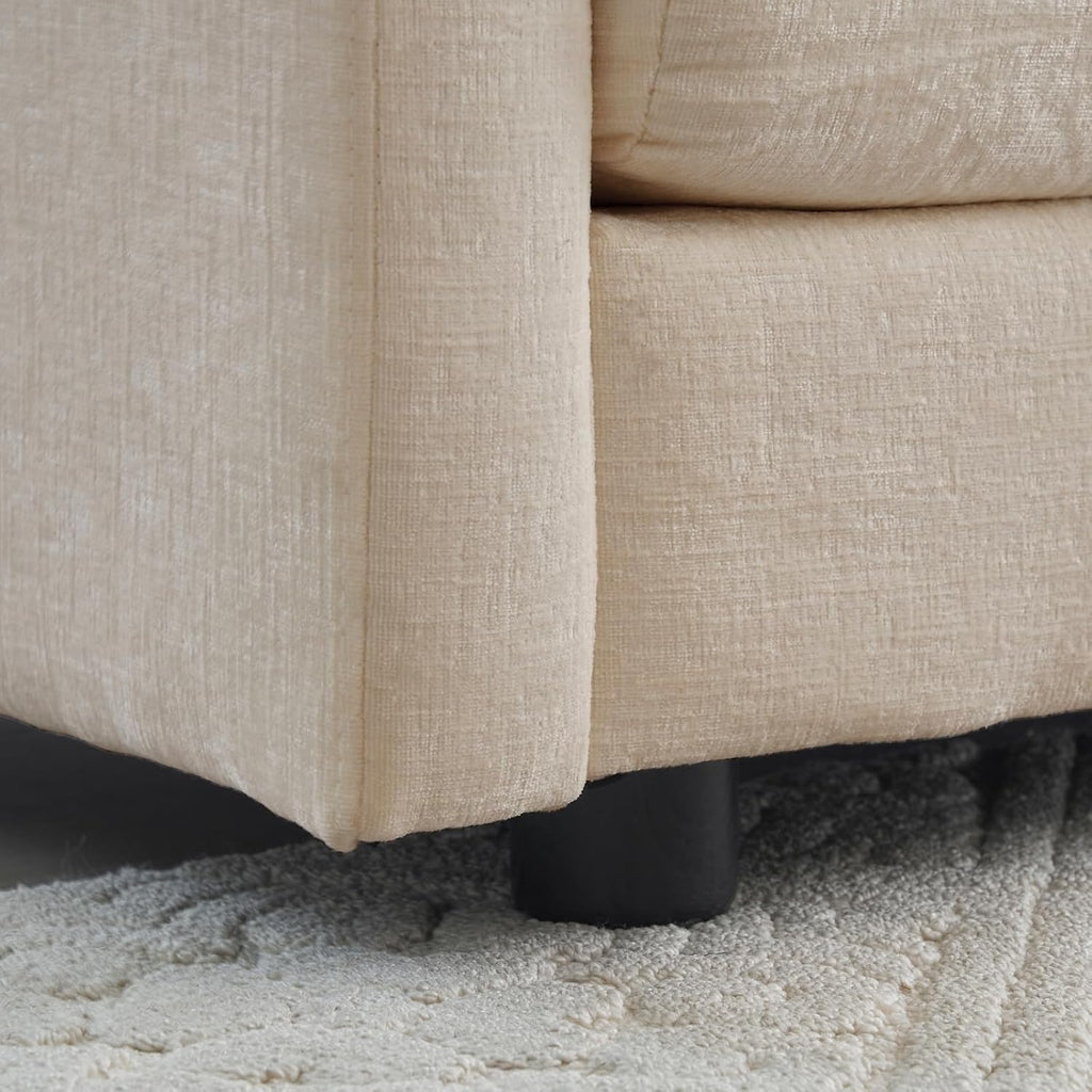 Fabric Ottomans Footrest to Combine with 2 Seater Sofa, 3 Seater Sofa and 4 Seater Sofa, Beige