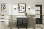 24x30 Inch Black Bathroom Mirror for Wall, Thick Metal Framed Rectangle Mirrors for Over Sink, Bedroom, Living Room, Entryway, Anti-Rust, HD Tempered Glass