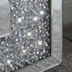 Crushed Diamond Side Table, Mirrored Accent End Table & Sofa Table for Living Room, Luxury Bling Crystal Nightstand, Fully Assembled Drop-Tested Packaging for Bedroom, Entryway