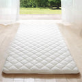 MIINA Japanese Futon Mattress, Made in Japan Twin (39"×78") White, Foldable Floor Lounger Bed Tatami Mat, Roll Up Sleeping Pad, Shikibuton