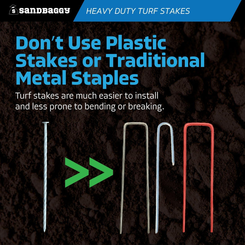 Sandbaggy 8" Heavy Duty Galvanized Artificial Turf Stakes - Spiral Landscape Nails - Ground Spikes/Pins - Synthetic Grass, Lawn, Edging, Weed Barrier Fabric, Garden (8 inch - Heavy Duty, 600, Count)