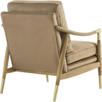 Modway Langford Stain-Resistant Performance Velvet Armchair – Mid Century Modern Velvet Chair with Wood Frame – Upholstered Accent Chair for Living Room or Bedroom