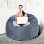3 Feet Bean Bag Chair, Memory Foam Filled, Removable Cover, Bean Bag Chairs for Adults and Teens, Grey