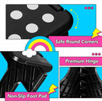 Delxo 13 inch 2 Pack Folding Step Stool, Non-Slip Foldable Stools Up to 300 LBS, Step Stool with Handle, Lightweight Collapsible stools for Kitchen, Bathroom, Bedroom, Garden (Black)