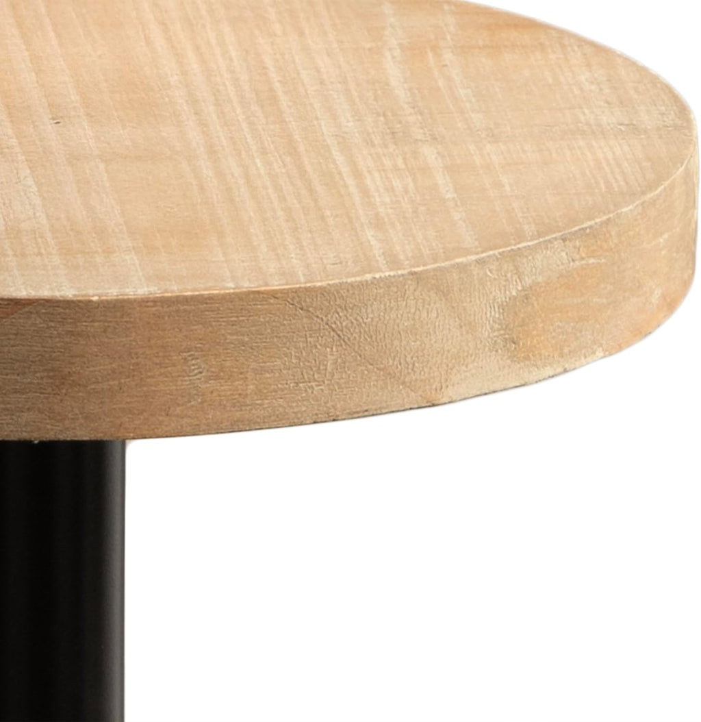 Kate and Laurel Stratton Round Pedestal Drink Table; 9 x 9 x 22; Hazelnut Brown and Black; Decorative Mini Table for Use as Indoor Plant Stand or Cute Martini Table