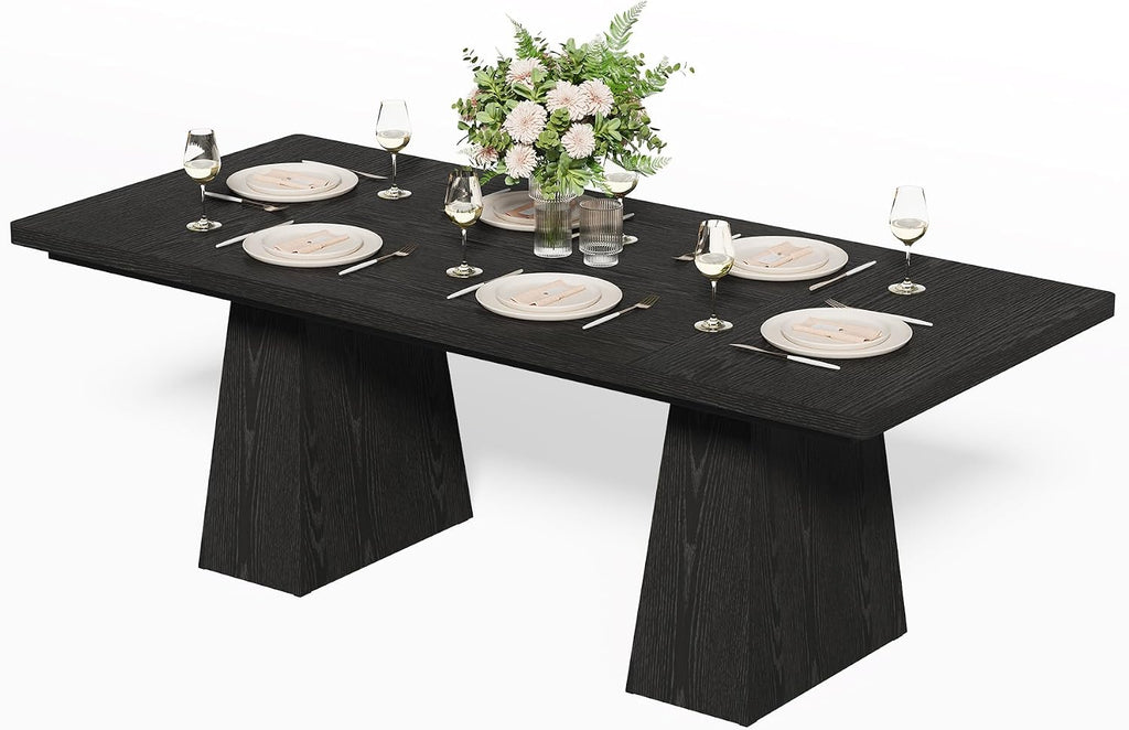 Rectangle Dining Table for 4-6 People,Wooden Table with Heavy Duty Legs