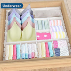 Drawer Divider,Adjustable Drawer Dividers Organizers for Baby Clothes, Underwear,Sock,Expandable Office Dresser Bathroom Desk Kitchen Separators Organizer (8 Pcs White)