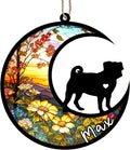 Personalized Dog Memorial, Custom Name Pug Dog Christmas Ornament with Name, Custom Breeds, Pet Loss Light Catcher, Gifts for Lovers Loss of Pet Sympathy on Mothers Day Christmas