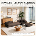 79" Corduroy Sofa Bed, Couch in a Box with 2 Pillows, High-Density Foam 4-in-1 Foldable Sleeper Futon Loveseat for Small Spaces, No Assembly, Side Pockets, Hex Arm Brown