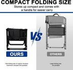 Romswi 2Pack Director Chairs for Outdoor, Folding Camping Chair, Compact Directors Chair Side Table and Side Bag, Heavy Duty Oversize Chair for Beach Fishing Picnic, Holds up to 400 lbs Black