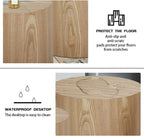 Black Round Nesting Coffee Table Set of 2, Modern Wood Side Table Full Assembly for Small Space Living Room Apartment - Oak