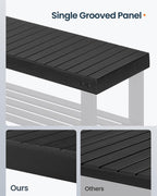 SONGMICS HOME 3-Tier Bamboo Shoe Bench, Shoe Rack, for Entryway Bathroom Bedroom, 11.5 x 27.8 x 18 Inches, Black
