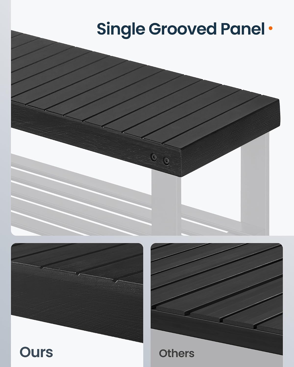 SONGMICS HOME 3-Tier Bamboo Shoe Bench, Shoe Rack, for Entryway Bathroom Bedroom, 11.5 x 27.8 x 18 Inches, Black