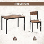 Tangkula 5-Piece Dining Table Set for 4 | Heavy Duty Metal Frame, Space-Saving, for Small Apartment, Dinette, Living Room, Breakfast Nook
