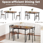 GOFLAME 3-Piece Drop Leaf Dining Table Set, Extendable Kitchen Breakfast Table with 2 Chairs, Space Saving Folding Dining Room Set for Home Kitchen, Apartment, Small Space, Rustic Brown