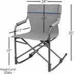 Zenithen Limited Foldable Portable Rocking Director's Chair Perfect for Sporting Events, Outdoor Activities, Camping, Patio Furniture, and Relaxing, Grey