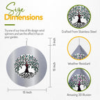 ISEO Tree of Life Wind Spinner for Yard and Garden, Hanging Outdoor Decor, Yard Art, Porch and Patio Decorations, Metal Wind Spinners Outdoor, Weather Resistant, 15”