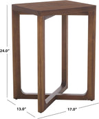 SAFAVIEH Home Collection - Akai Accent Table, Walnut Brown Side Table with Cross Base, Fully Assembled (ACC2400A)
