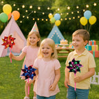 JOHOUSE 100PCS Plastic Rainbow Pinwheels for Kids - Party Favors, Garden Yard Decorations, DIY Crafts, Bird Deterrent for Outside Windmills