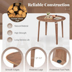 Giantex 37.5" Round Dining Table for 4, Wooden Kitchen Table with Solid Rubber Wood Legs, Circle Dinner Table for Dinette, Living Room, Dorm, Home Office (Walnut)