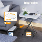 Adjustable Height Folding Table, Portable Lift-Up Desk for Home, Office & Outdoor Camping, Space-Saving Foldable Design with Enhanced Stability